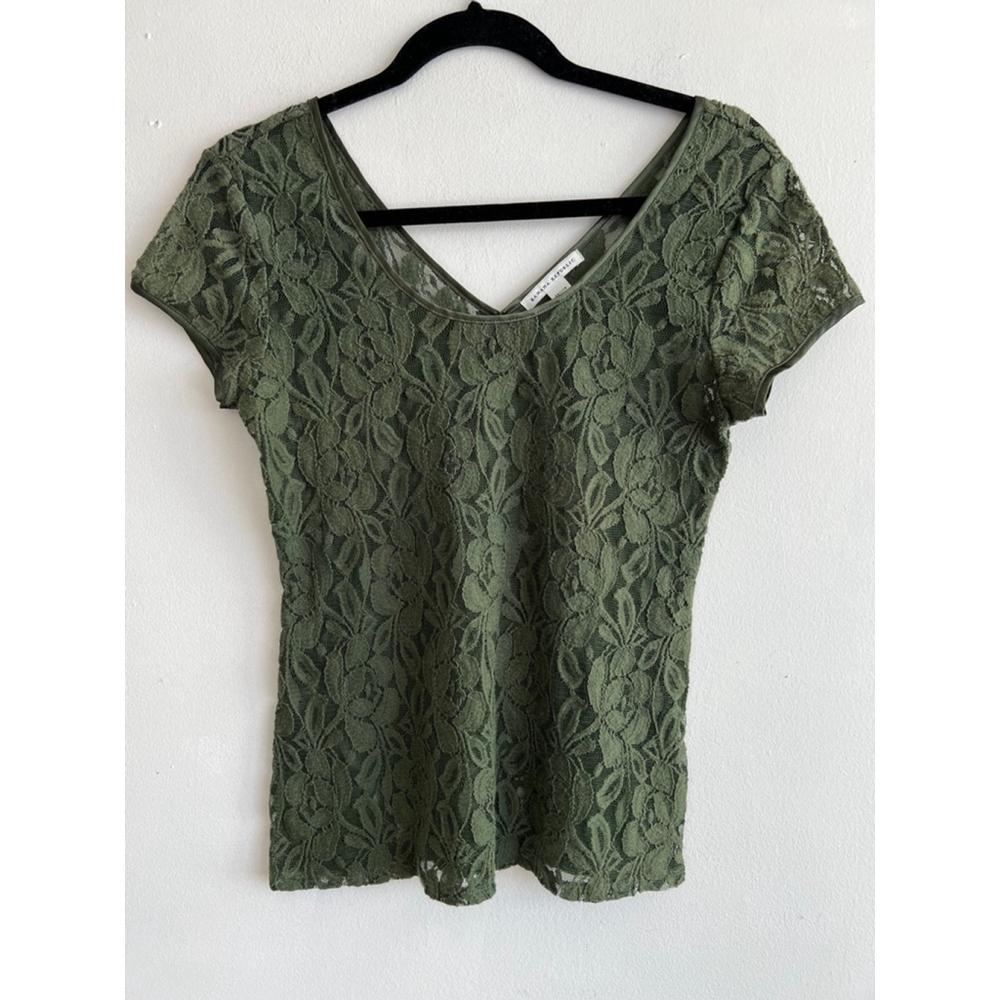 Banana Republic Lace Top Size M Green